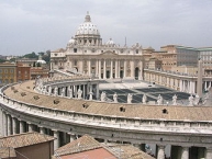 Vatican basilica St. Peter from a roof near saint Peter square.