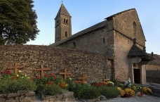 Old Romanesque village church with the grave of Brother Roger