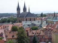 View of the town of Cheb with Church of Saint Nicholas