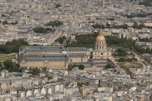 West face of Les Invalides from the Eiffel Tower in Paris