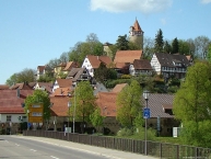 Blick zum Burgberg in Möckmühl