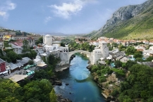 Mostar - panorama of the old town