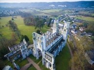 Aerial view of Abbaye de Jumièges ruin