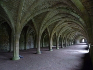 Vaulted cellarium at Fountains Abbey