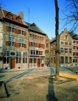 Maaseik, view of houses on Markt