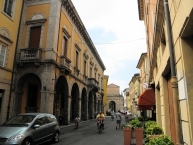 San Giovanni in Persiceto, view of Corso Italia with Porta Vittoria in the background