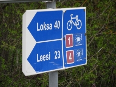 De estiske cykelruter er fremragende skiltet/The Estonian cycle routes are superbly signposted