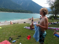 Badetur i Sylvenstein-søen
