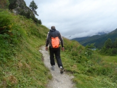 På bjergvandring med hjemmelavet rygsæk/On the mountain walk with a self-made backpack