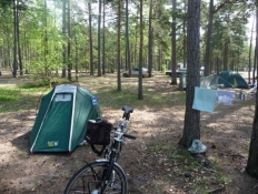 Mit grønne telt på Silversand camping/My green tent at Silversand camping