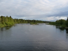 Bro over floden Simojoki/Bridge across the river of Simojoki