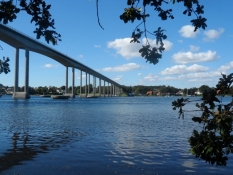 Svendborgsund med højbroen set fra Taasinge/Svendborg sound with the high bridge seen from Taasinge