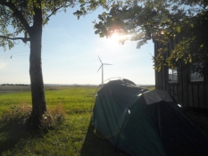 Teltet rejst på teltpladsen på Taasinge/My tent is pitched at a tentsite on Taasinge