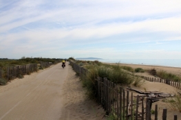 Bike path in the dunes east of Marseillan-Plage