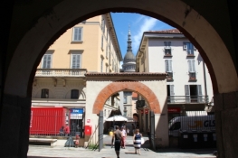 Novara, view from the Broletto to the Basilica of San Gaudenzio