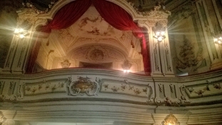 Right opposite the stage is the princely lodge of the theatre