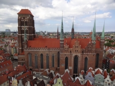 Mariakatedralen set fra rådhustårnet/The Maria basilica as seen from the city hall tower