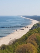 Stranden mod øst ser fristende ud fra udsigtsplatformen