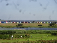 The small bathing houses as seen from the campsite