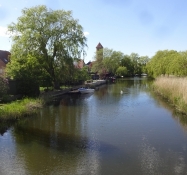 The enchanting Koege stream in the town centre of Koege