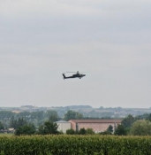Helicopter approach to Illesheim Army Airfield