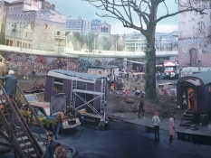Er hat das alternative Leben in Kreuzberg, vor der Mauer gelegen, gemalt