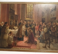 Der Kurfürst Joachim II von Brandenburg nimmt das Abendmahl auf Lutherische Weise entgegen